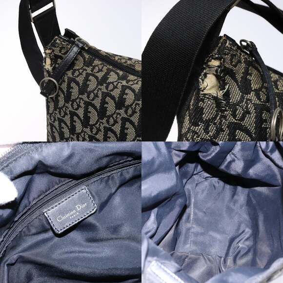 DIOR Trotter Canvas Shoulder Bag Navy Silver - Picture 11 of 12
